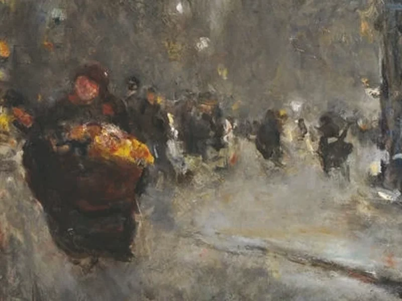 1877-Alexander Otrey - Figure in una scena di strada